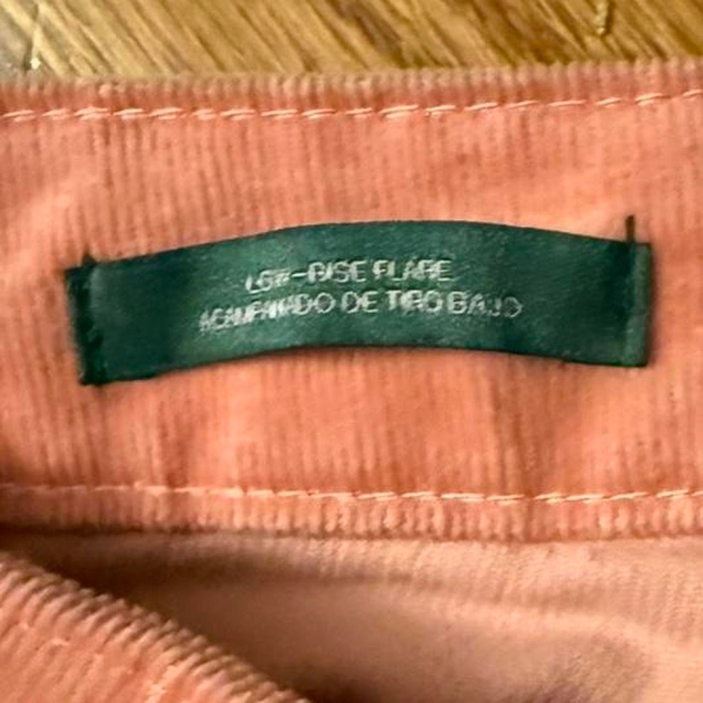 Wild Fable Peach Corduroy Low-Rise Flare Pants Sz 00 - Picture 3 of 4